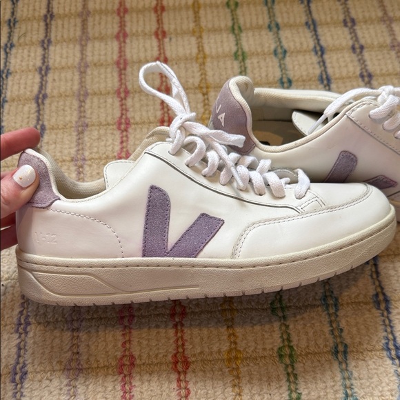 Veja Women's White and Purple Sneakers - Picture 3 of 6